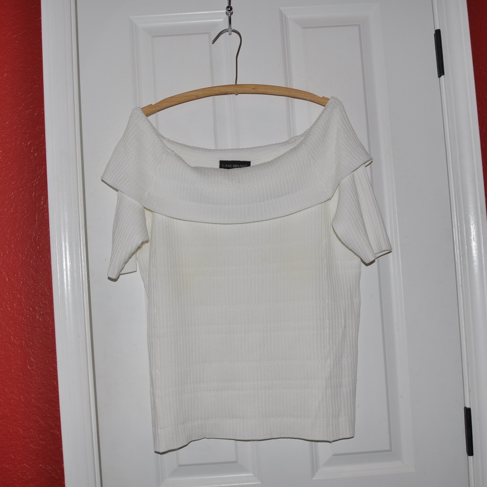 LANE BRYANT 3/4 SLEEVE OFF-THE-SHOULDER SWEATER A3 - Picture 7 of 8